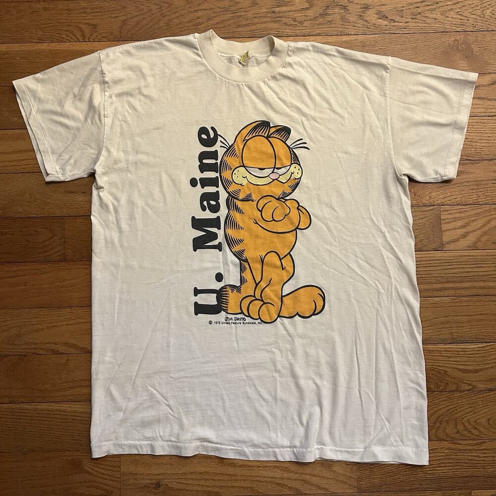 Vintage 1978 Garfield University Of Maine Velva Sheen 70s 80s Tee Shirt XL
